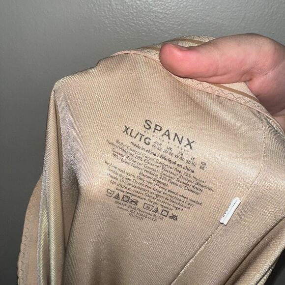 Spanx Power Conceal-Her Mid Thigh Shapewear Shorts Nude Beige XL Smoothing - Picture 4 of 7